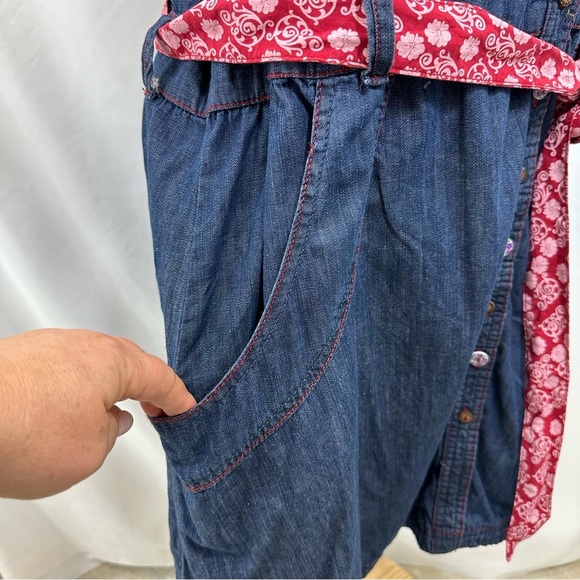 Joe Browns Belted Denim Button Dress Womens Sz 22 Bohemian Short Sleeve - Picture 4 of 12